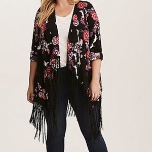 Floral Fringe Kimono